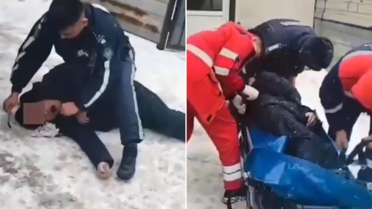 "Тілін қасықпен тартқан": Астаналық патрульдік полицейлер көшеде ер адамды құтқарып қалды
