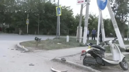 Қызылордада скутер тізгіндеген жасөспірім жол апатына ұшырады