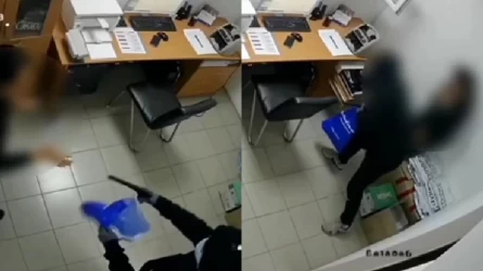 Ақтөбеде ломбардқа жасалған шабуыл видеоға түсіп қалды