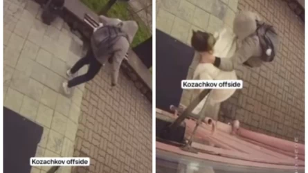 Алматыда ер адамның әйелге жасаған шабуылы видеоға түсіп қалды