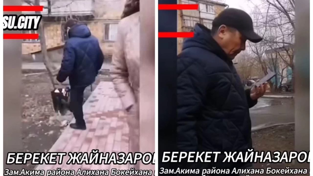 Желіде Қарағанды аудан әкімінің орынбасары қоқыс жәшіктерін тепкен видеосы тарады (ВИДЕО)