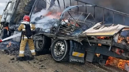 Qyzylorda oblysynda elektr jabdyqtary tıelgen júk kólіgі órtendі