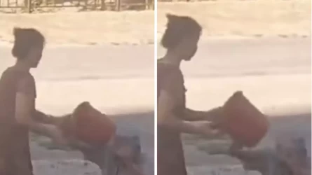 «Endі qatyndar qutyrsyn»: er adamdy uryp jatqan áıeldі kópshіlіk qoldady (VIDEO)