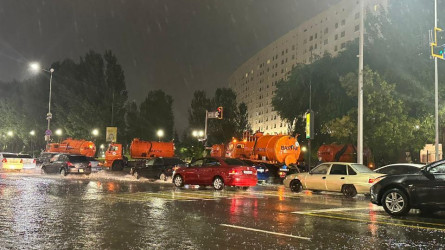 Сильный ливень с градом в Астане: городские службы работают в усиленном режиме