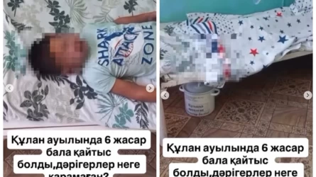 Жамбыл облысында 6 жастағы бала дәрігерлердің салғырттығынан көз жұмды