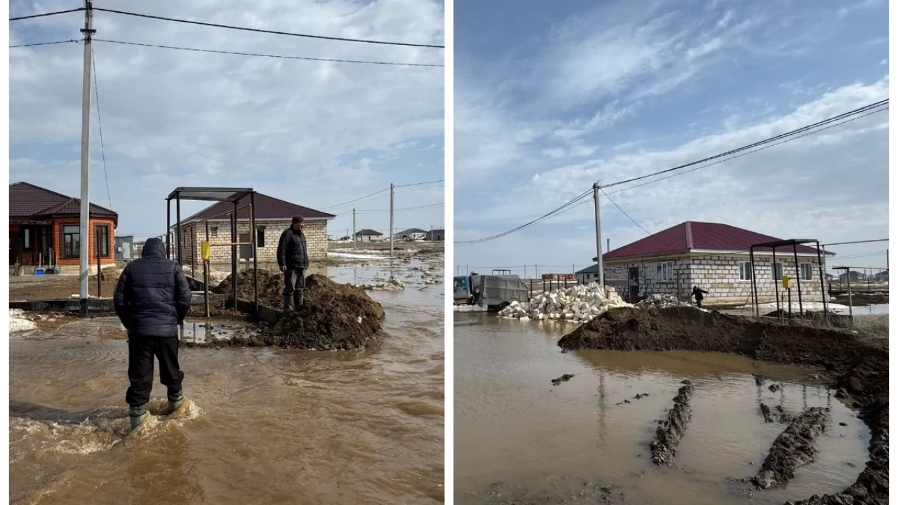 «Тұрғындар қайықта, ал балалар сабаққа бармайды»: Ақтөбе су тасқынымен күресіп жатыр (ВИДЕО)