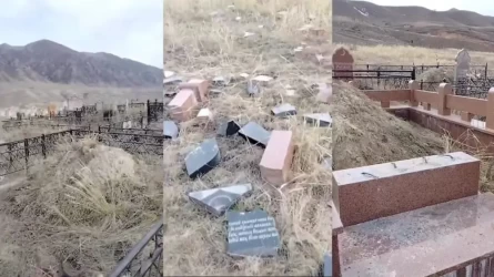 Вандалы разгромили кладбище в Алматинской области