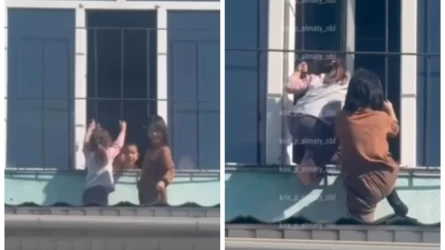 Балалардың балабақша шатырына шығып ойнағаны, жұртты шошытты (ВИДЕО)