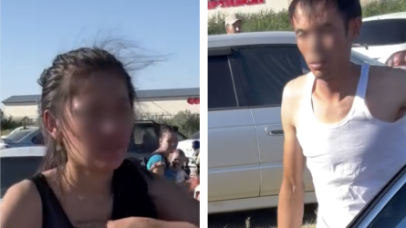 Қонаев тұрғыны әйелін балалар мен жұрттың көзінше ұрған (ВИДЕО)