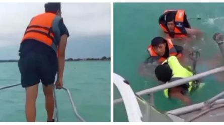 На Балхаше спасли ребенка, которого унесло далеко от берега на надувном круге