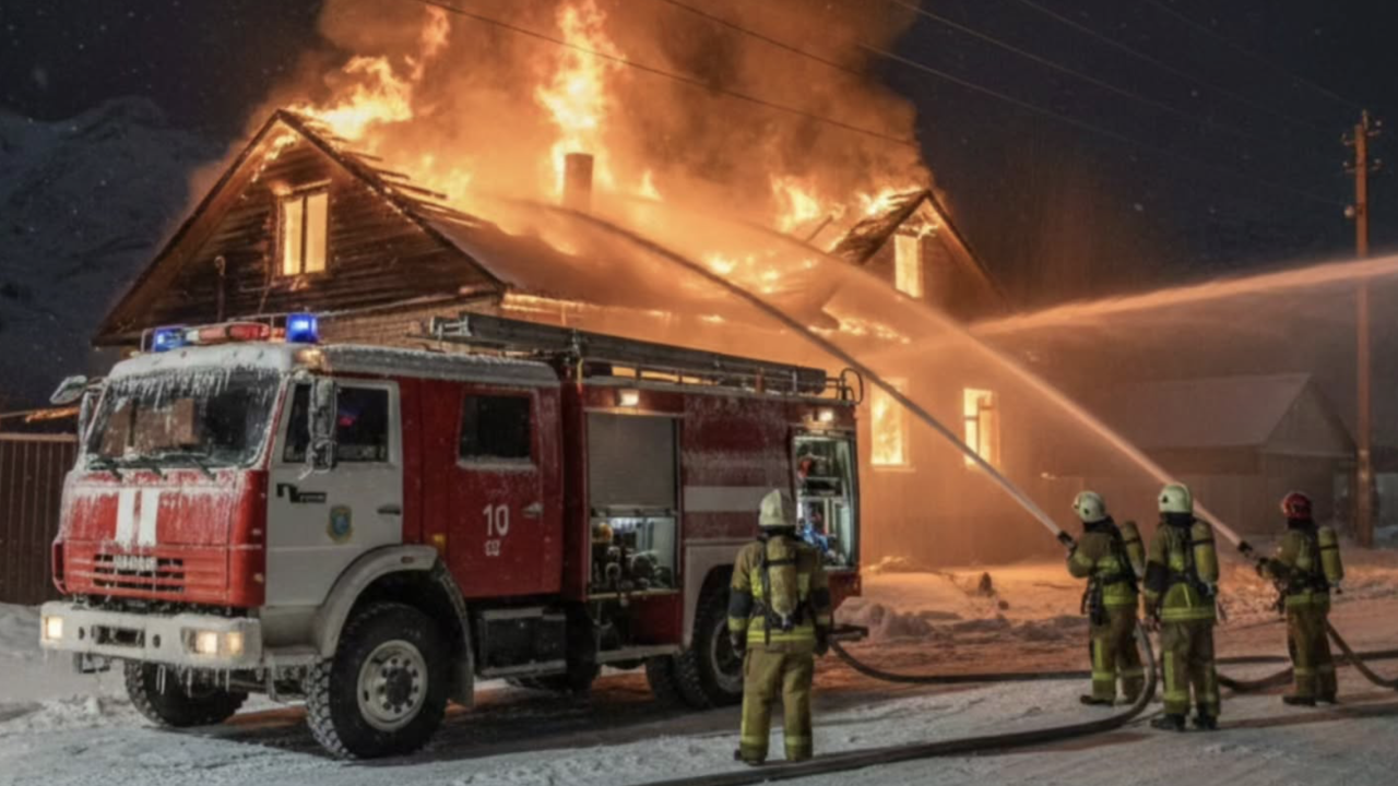 В Северном Казахстане при пожаре погибли отец и ребёнок