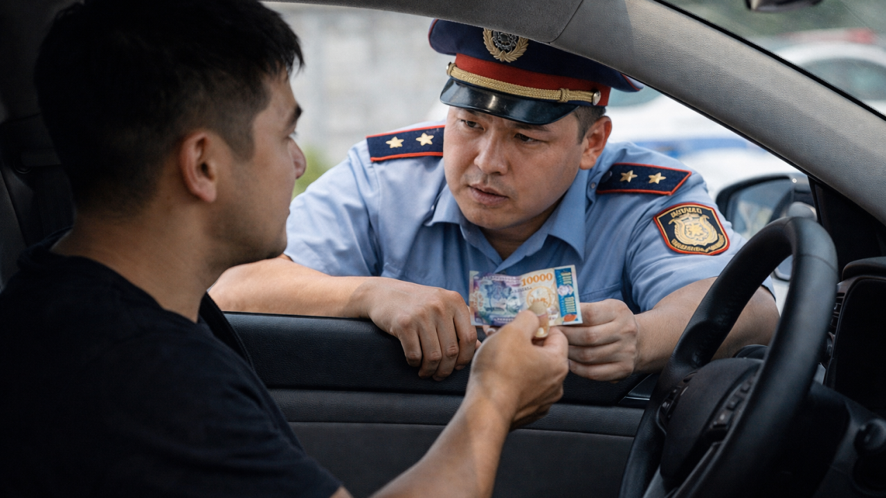 Қостанайда полицейге бірнеше рет 10 мың теңге ұсынған ер адам жазаланды