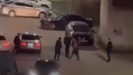 Есіктегі жаппай төбелес кезінде полиция ескерту ретінде оқ атты (ВИДЕО)