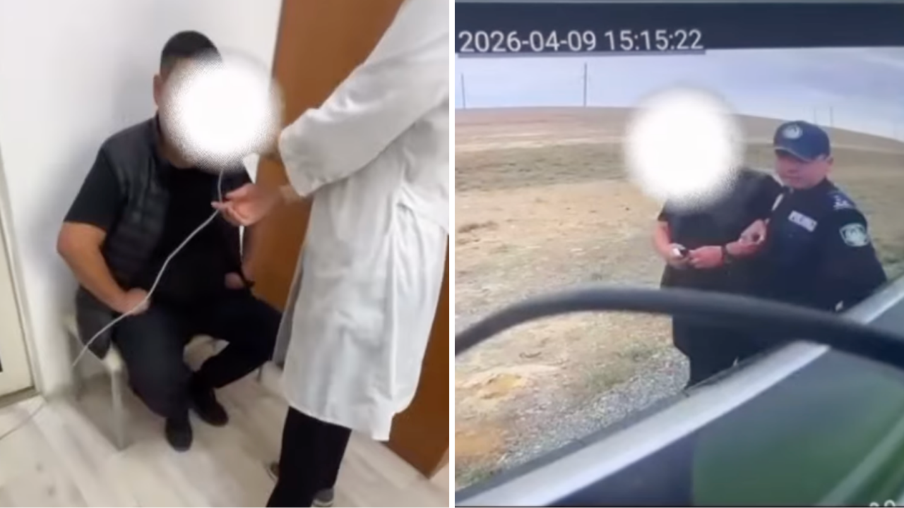 В Атырауской области задержали пьяного водителя КамАЗа (ВИДЕО)