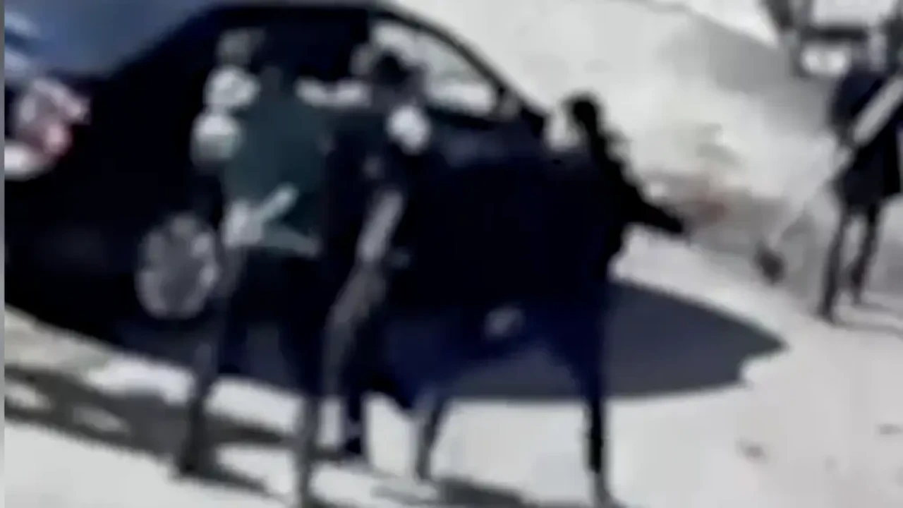 Астанада жасөспірім мектеп аумағына көлікпен кіріп, төбелес шығарған (ВИДЕО)