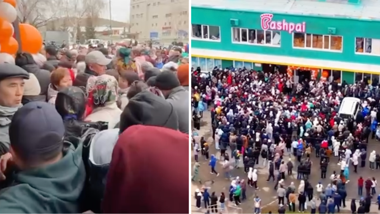 Тегін палау: Өскеменде дүкен ашылуында адамдар бірін-бірі таптап кете жаздады