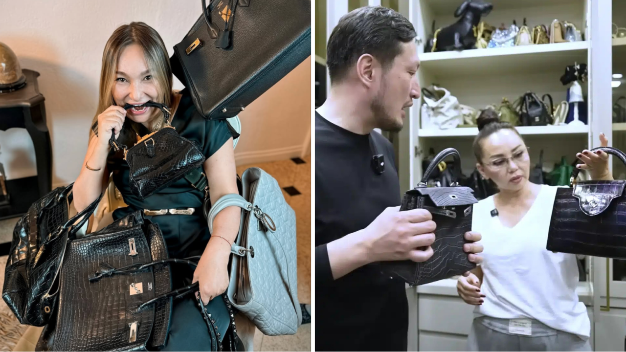 «Тұрсынды қимай жүр»: Алагөзовтің бұрынғы әйелі қымбат сөмкелерін көрсетті