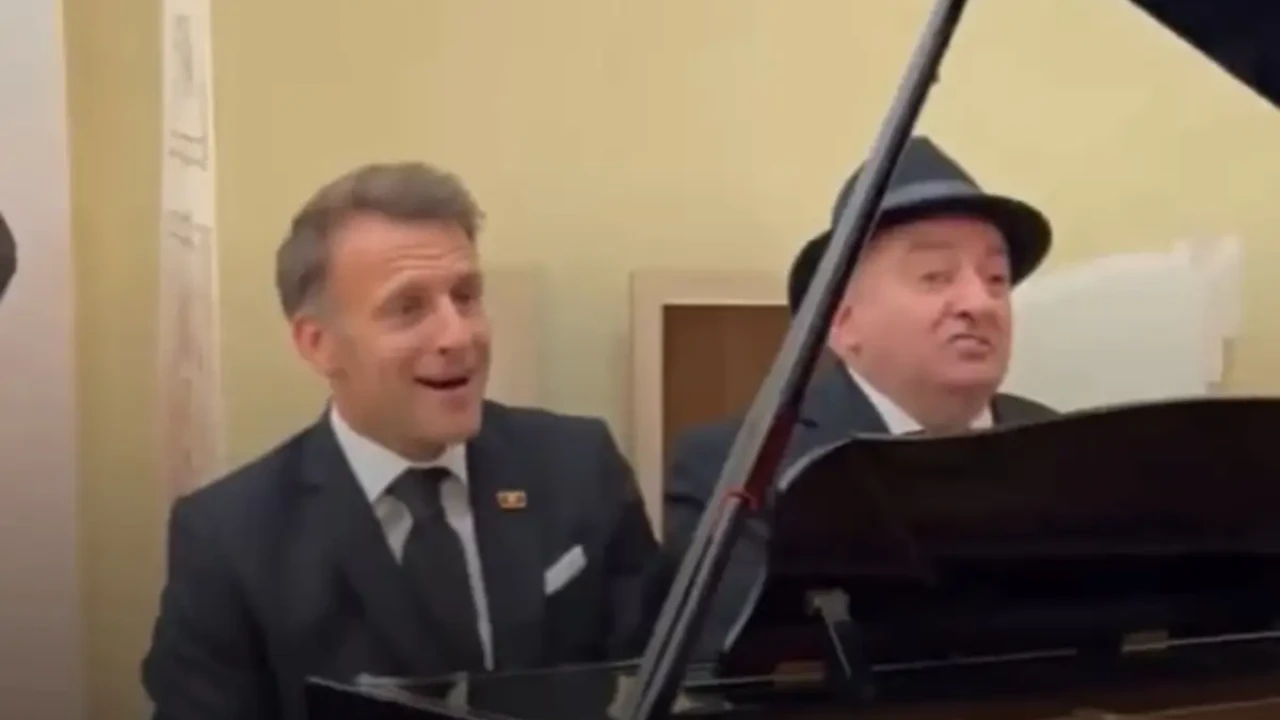 Макрон Ереванда ән айтып, Пашинян барабанда сүйемелдеді (ВИДЕО)