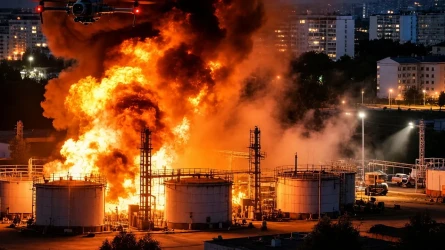 Ресейдегі мұнай базасы дрон шабуылынан кейін өртенді