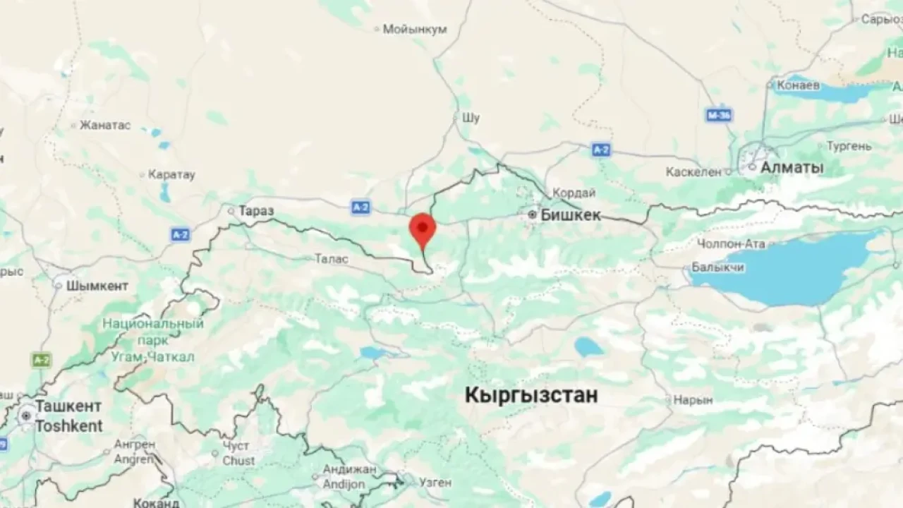 Землетрясение магнитудой 3,2 произошло на границе Казахстана и Кыргызстана