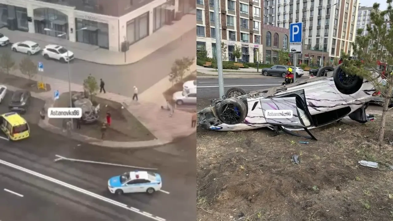Астанада BMW көлігі аударылып қалды: полиция жол апатына қатысты түсінік берді